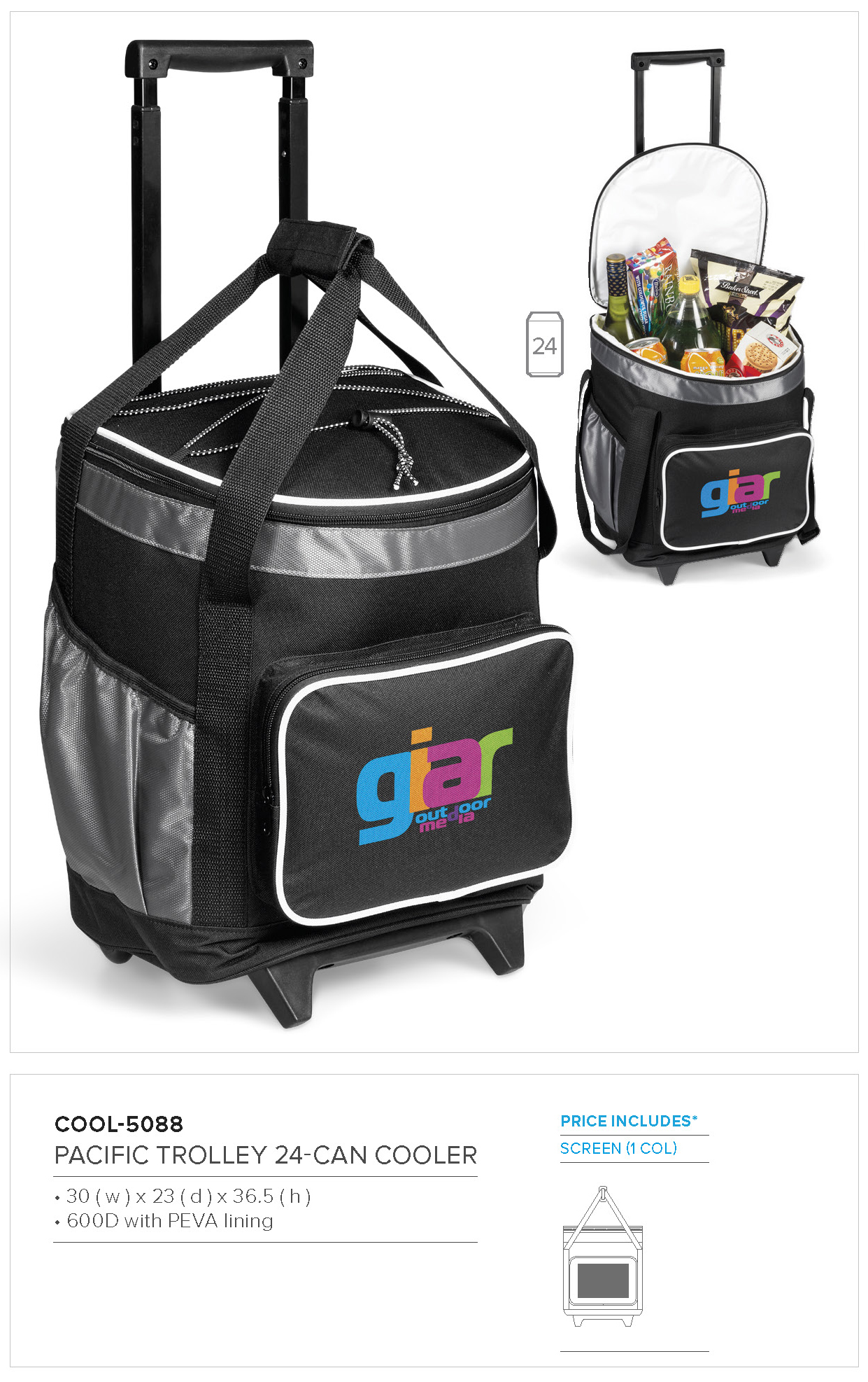Pacific 24-Can Trolley Cooler